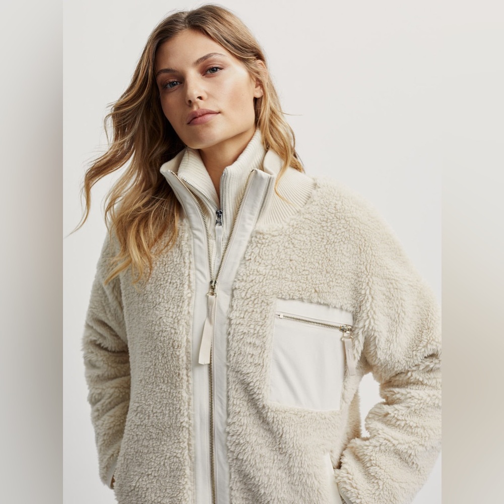 Varley Marney Oversized Fuzzy Jacket Fleece Sherpa - Picture 3 of 16